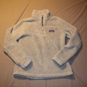 Patagonia Fleece womens Small Pullover Jacket 1/4 Zip Grey Navy